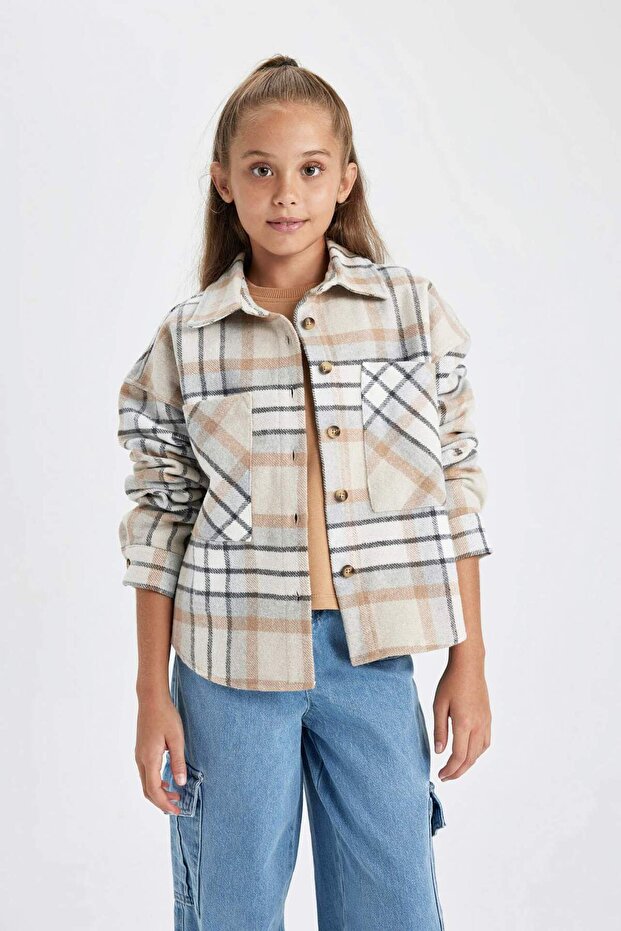 Kız Çocuk Kareli Uzun Kollu Gömlek B1294A823WN - 1