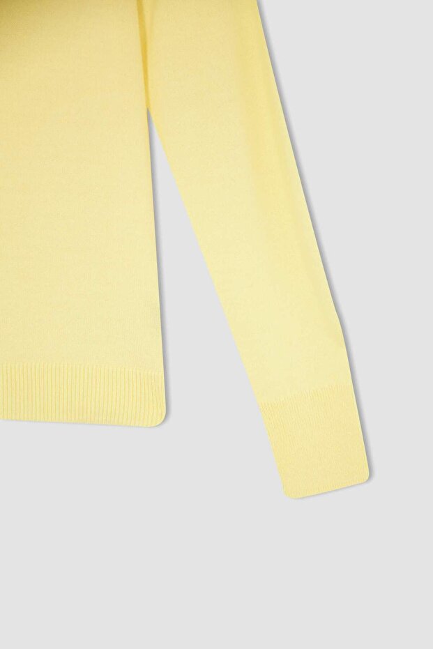 Regular Fit Bisiklet Yaka Basic Düz Ekstra Yumuşak Kaşmir Dokulu Triko Kazak F7091AZ22WN - 8