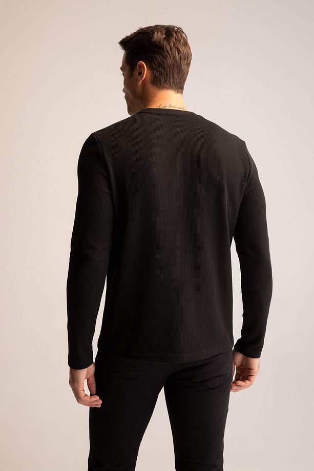 Slim Fit Bisiklet Yaka Basic Uzun Kollu Tişört Y0542AZ22AU - 6