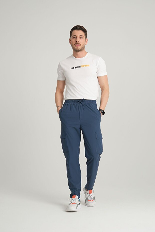 Men's, regular fit, water repellent (proof), parachute fabric, cargo pocket, rubber pants 24INP276
