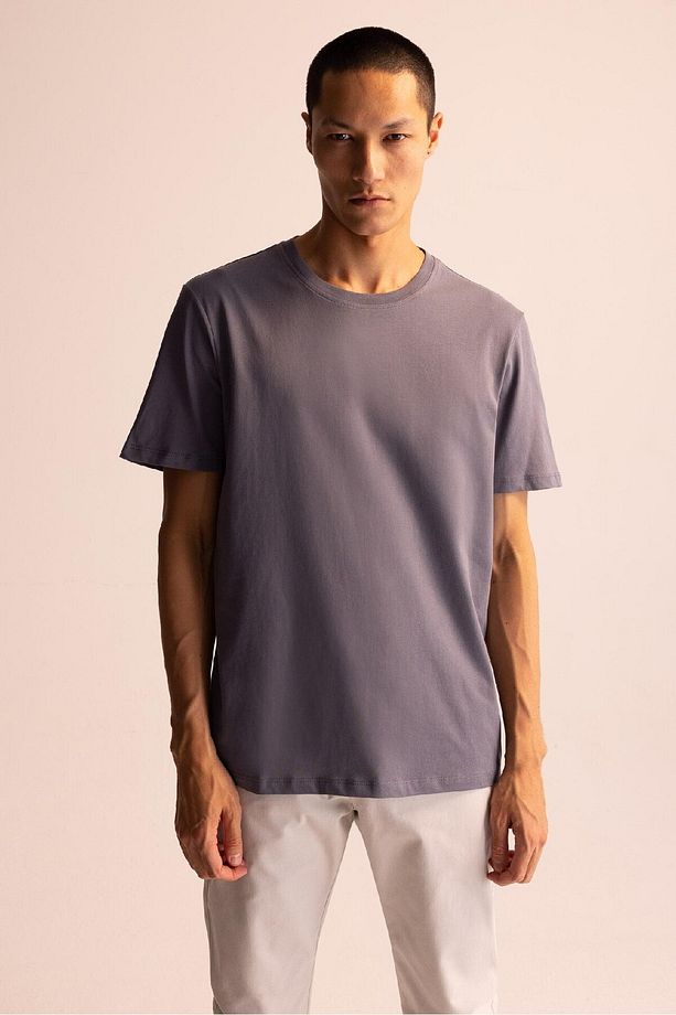 Regular Fit Bisiklet Yaka Basic Tişört M7666AZ22SP - 1