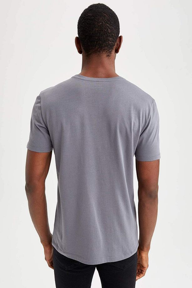 Slim Fit V Yaka Basic Kısa Kollu %100 Pamuk Tişört M7668AZ22SP - 5