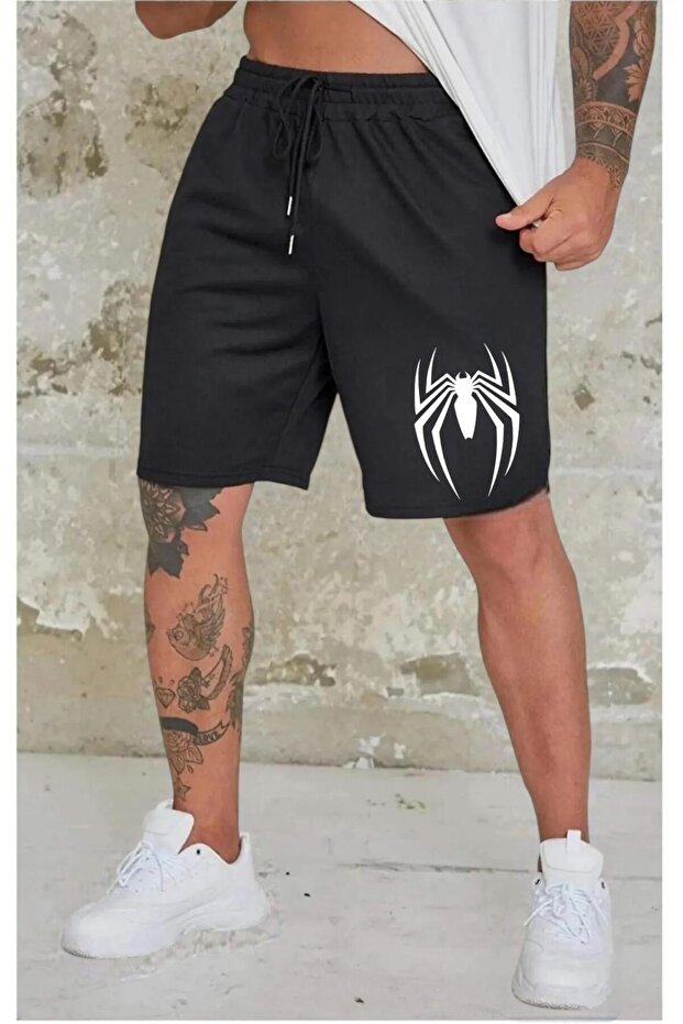 ÖRÜMCEK BASKILI UNİSEX ŞORT - 1