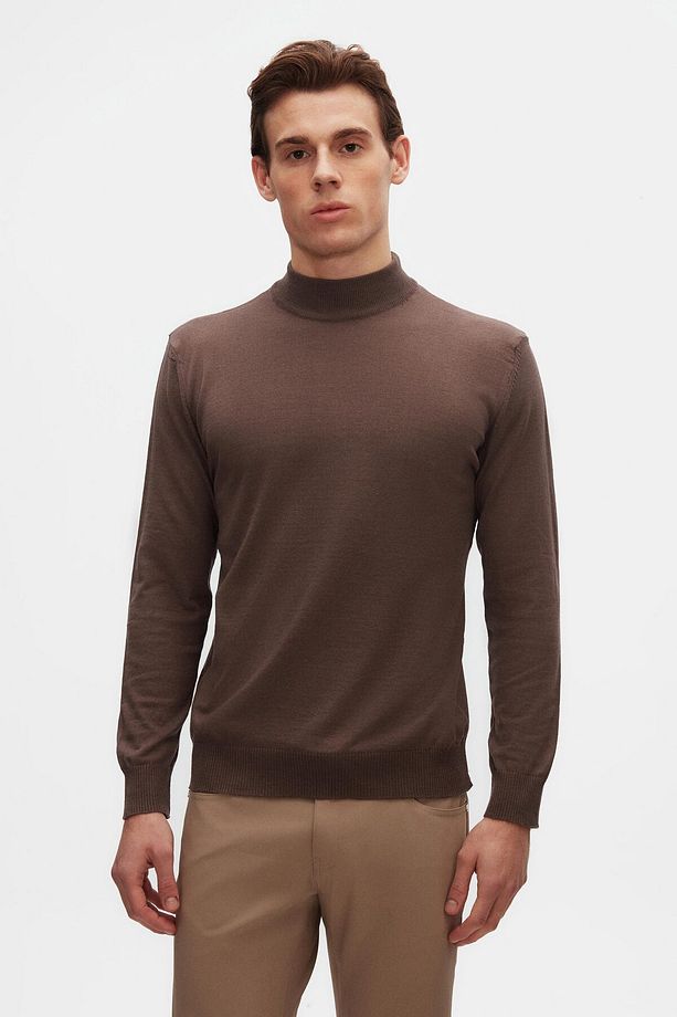 Ds Damat Regular Fit Vizon Pamuk Karışımlı Yarım Balıkçı Triko Kazak - 2
