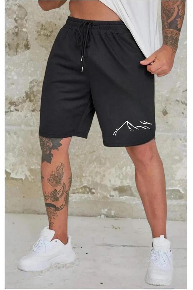 DAĞ BASKILI UNİSEX ŞORT - 1