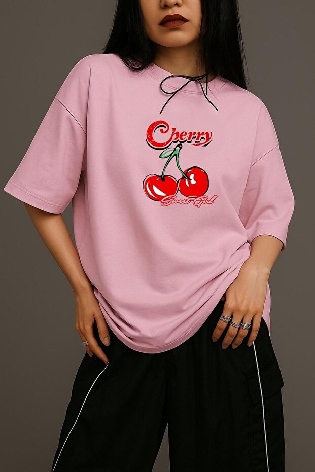 Cherry Sweat Gil Oversized Tee
