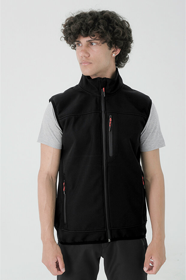Erkek Dik Yaka Softshell Yelek - 1