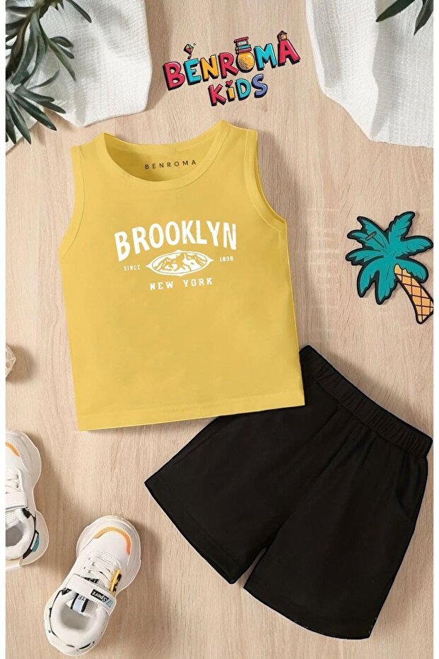 Brooklyn Printed Shorts Tee Unisex Children's Set