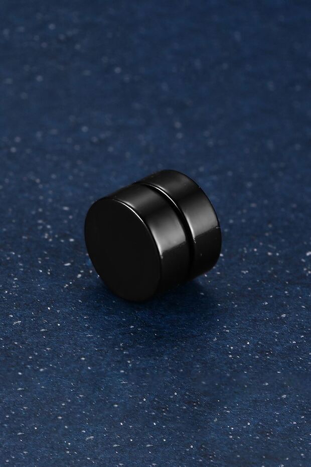 8 mm Kadın Erkek Mıknatıslı Siyah Çelik Küpe df22sy-8 - 4