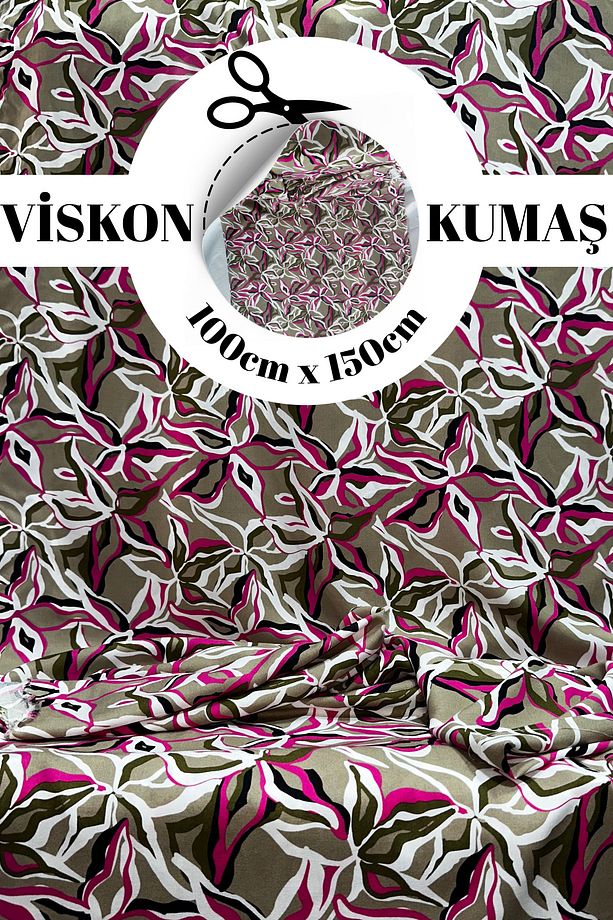 Desenli Viskon Kumaş – Hafif ve Akışkan – Elbiselik / Tunik / Yazlık Giyim - 1