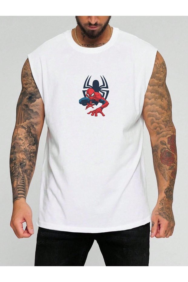 Spider Yopu Printed Sleeveless T-Shirt