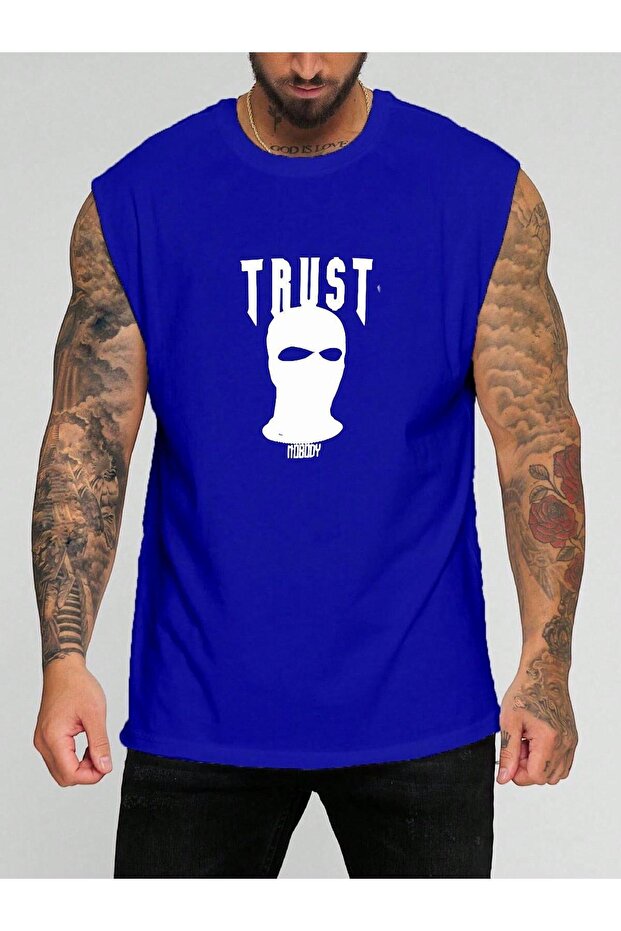 تي شيرت بدون أكمام مطبوع عليه Trust
