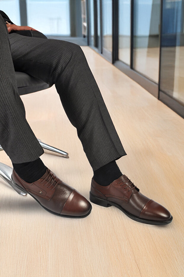 1612200 m Brown Genuine Leather Lace-Up Men's Classic Shoes