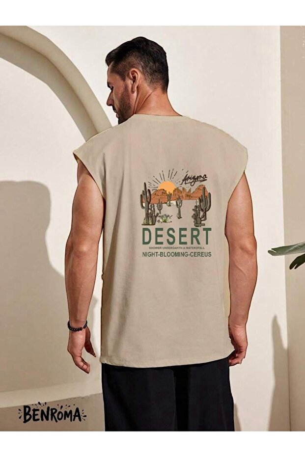Desert Printed Sleeveless T-Shirt