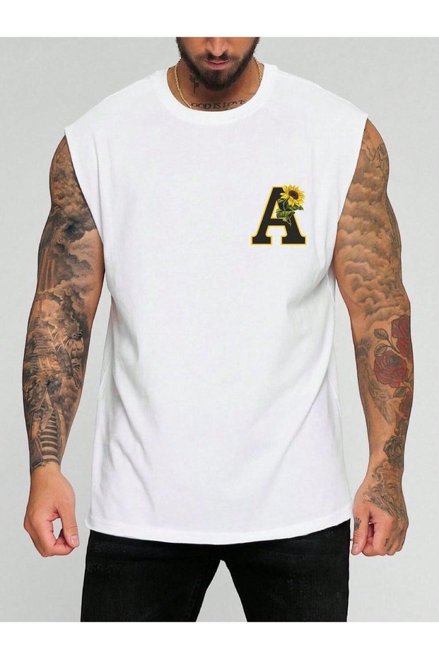 Floral a Printed Sleeveless T-Shirt