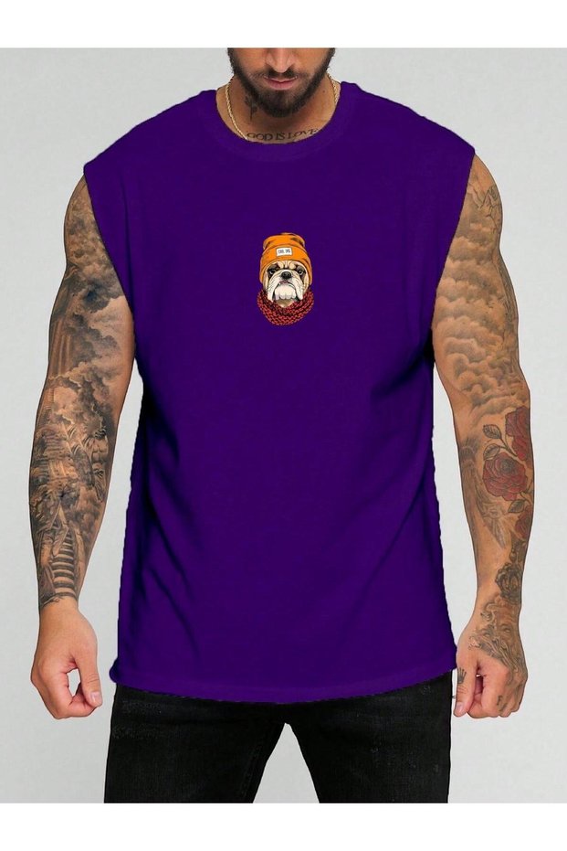 Dog Taci Printed Sleeveless T-Shirt