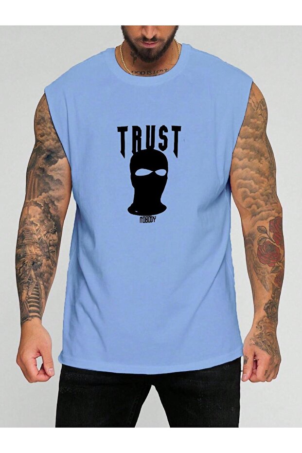 تي شيرت بدون أكمام مطبوع عليه Trust