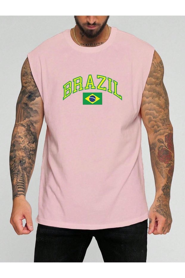 Brazilia Printed Sleeveless T-Shirt