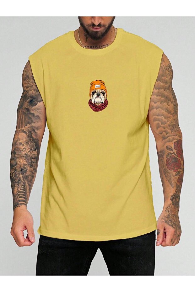 Dog Taci Printed Sleeveless T-Shirt