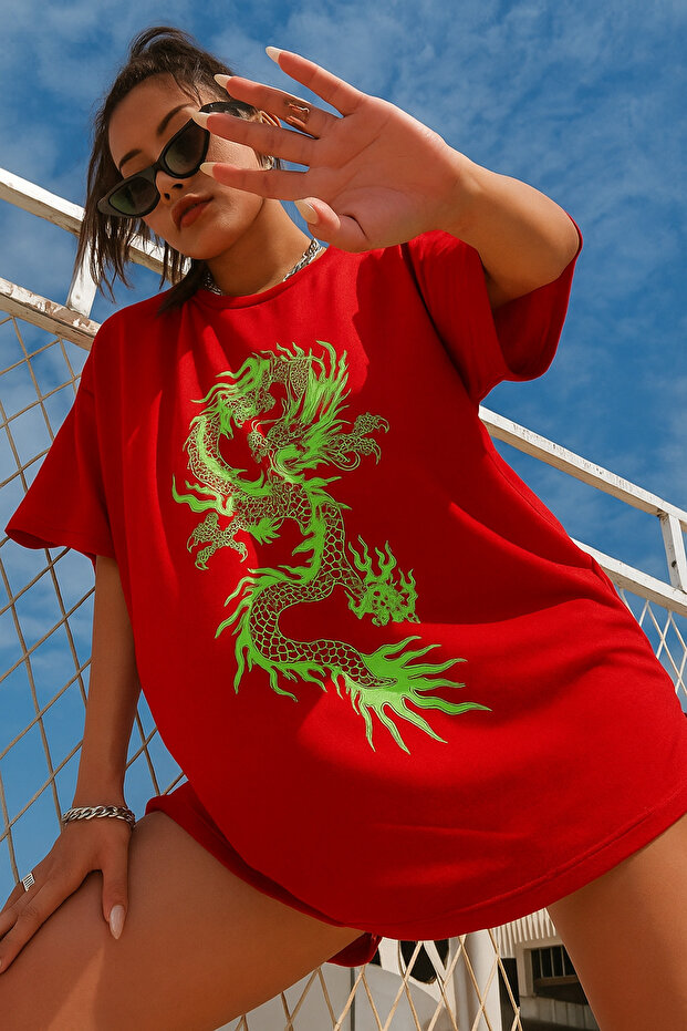 Dragon Printed Oversize T-shirt