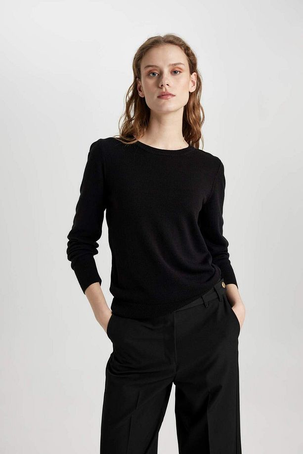 Basic Bisiklet Yaka Relax Fit Ekstra Yumuşak Kaşmir Dokulu Triko Kazak F7091AZ20AU - 3