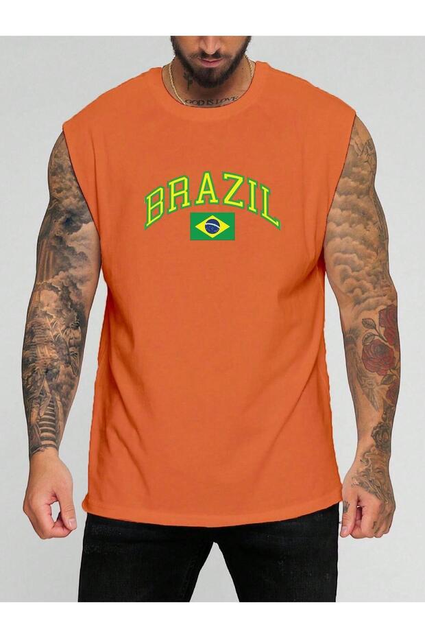 Brazilia Printed Sleeveless T-Shirt