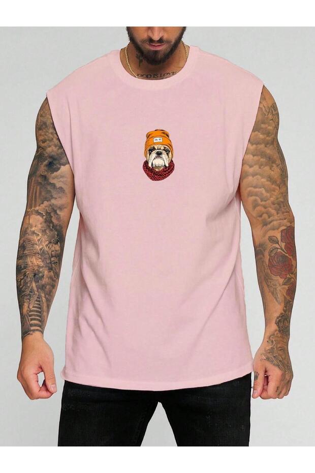 Dog Taci Printed Sleeveless T-Shirt