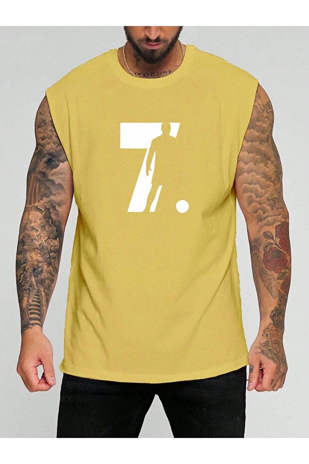 Football Player Printed Sleeveless T-Shirt
