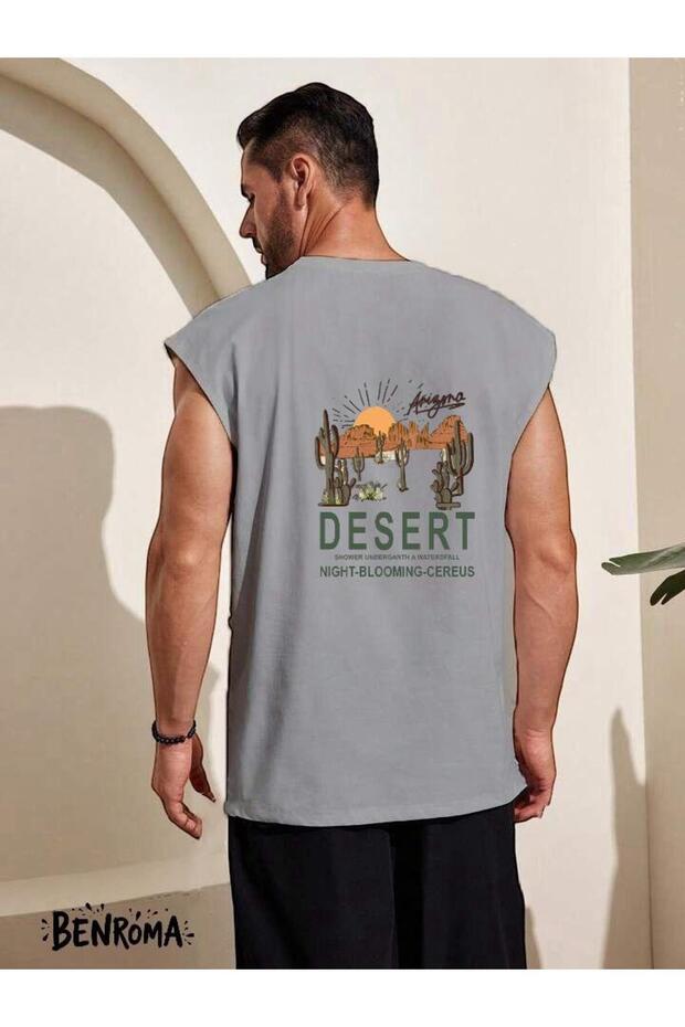 Desert Printed Sleeveless T-Shirt