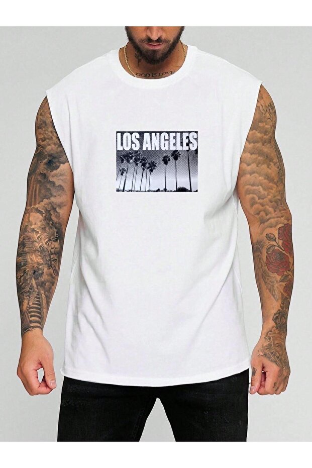 Printed Sleeveless T-Shirt