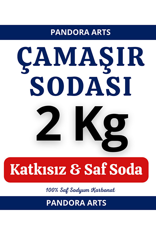 Pandora Arts Çamaşır Sodası Sodyum Karbonat Eco 2 Kg Çamaşır Deterjanı Ağartıcı Katkısı Kireç Önleyici