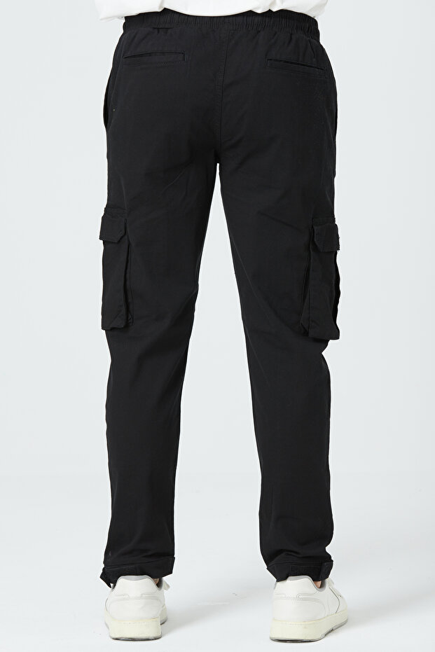Erkek Kargo Cep Yandan Cepli Beli Lastikli Regular Fit Pantolon - 4