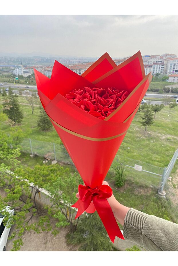 Senden Önce Senden Sonra Çiçek Buketi Kırmızı Buket Solmayan Gül Buketi Hediye (NOT YAZILIR) 11 Adet - 2