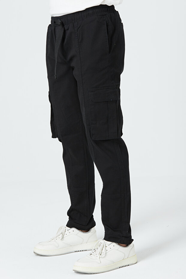 Erkek Kargo Cep Yandan Cepli Beli Lastikli Regular Fit Pantolon - 6