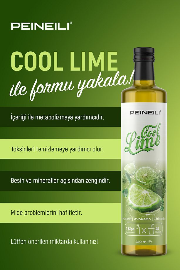 Cool Lime Matcha, Avakado, Chlorella Içeren Detox Mix Detoks Suyu 250 ml - 3