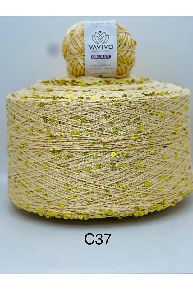 Vavivo Galaxy 3+6 mm Thick Pulled Sequence Sequence Hand Knitting Yarn and Bag Yarn
