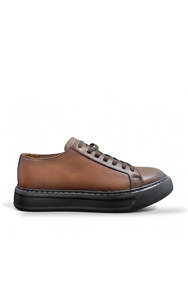 Men's Leather Casual Shoes 17136 - Brown - 42
