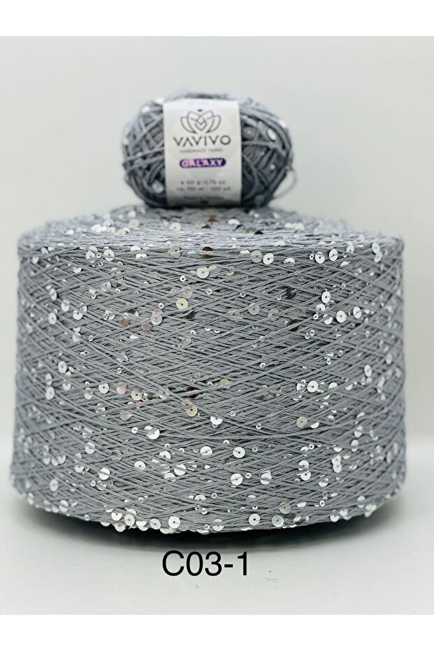VAVIVO HANDKNITTING YARNS VAVIVO GALAXY 3+6 MM İRİ PULU PAYETLİ EL ÖRGÜ İPİ VE ÇANTA İPLİĞİ
