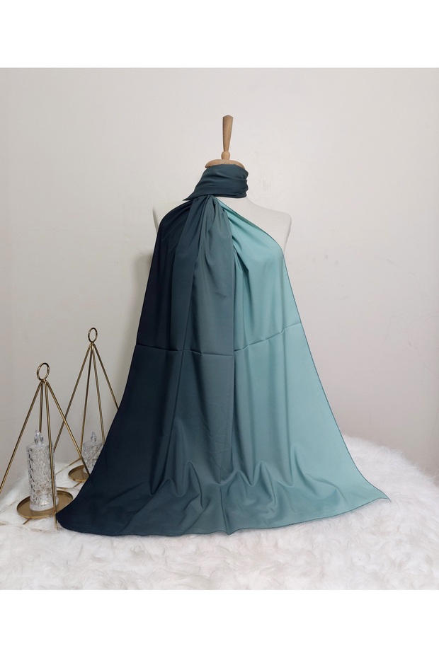 شال حريري من الشيفون الإيطالي موديل متدرج عالي الجودة - 1