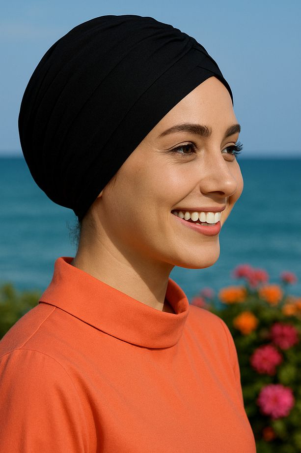Tesettür Bone – Hızlı Kuruyan Deniz Bonesi ve Havuz Bonesi - 4
