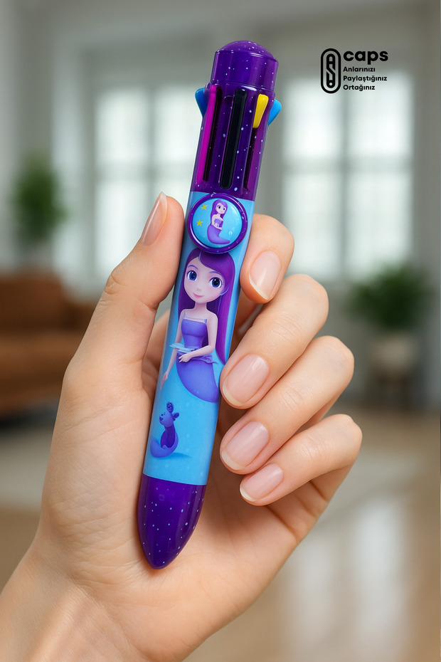 1 Piece of Cute Mermaid Themed 10-Color Multi Ballpoint Pen