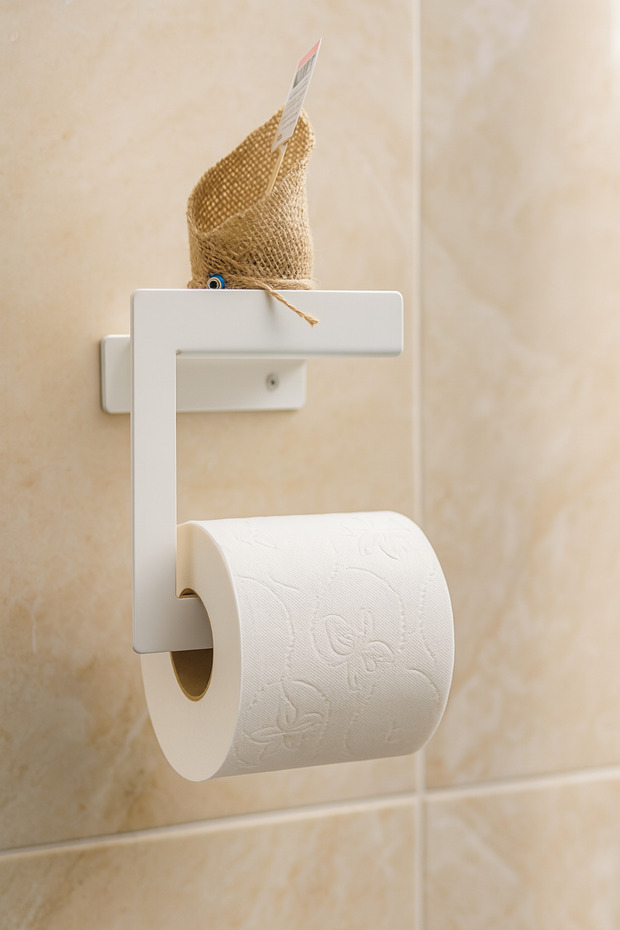 Stainless Steel Wc Paper Holder Toilet Paper Hanger White