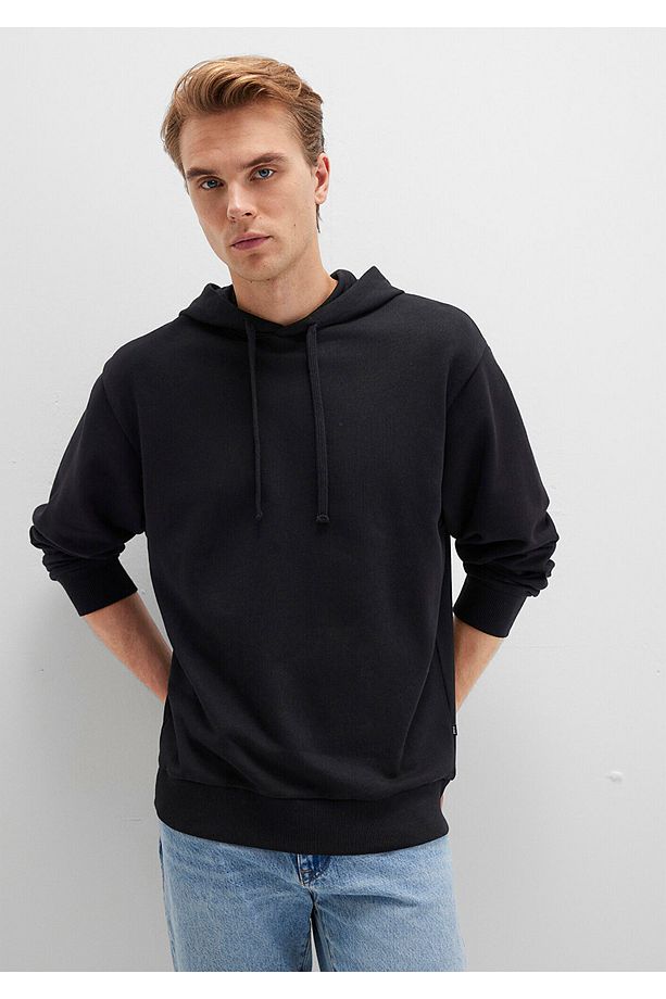Kapüşonlu Siyah Sweatshirt 0S10417-900 - 1