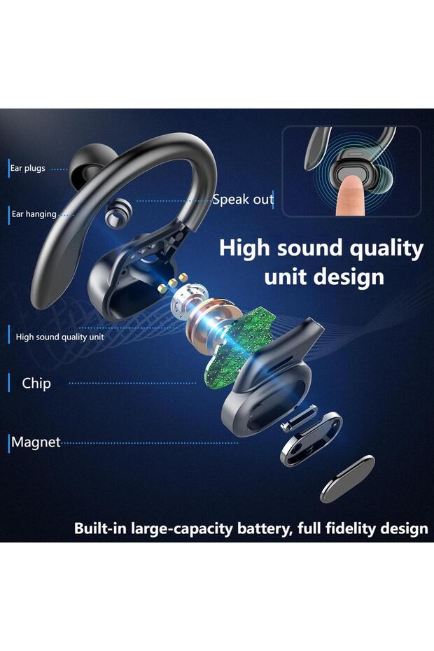 Bluetooth Headset Touch Wireless Ear-Mounted Digital Display With Mobile Power Charging Case Typc C - 2