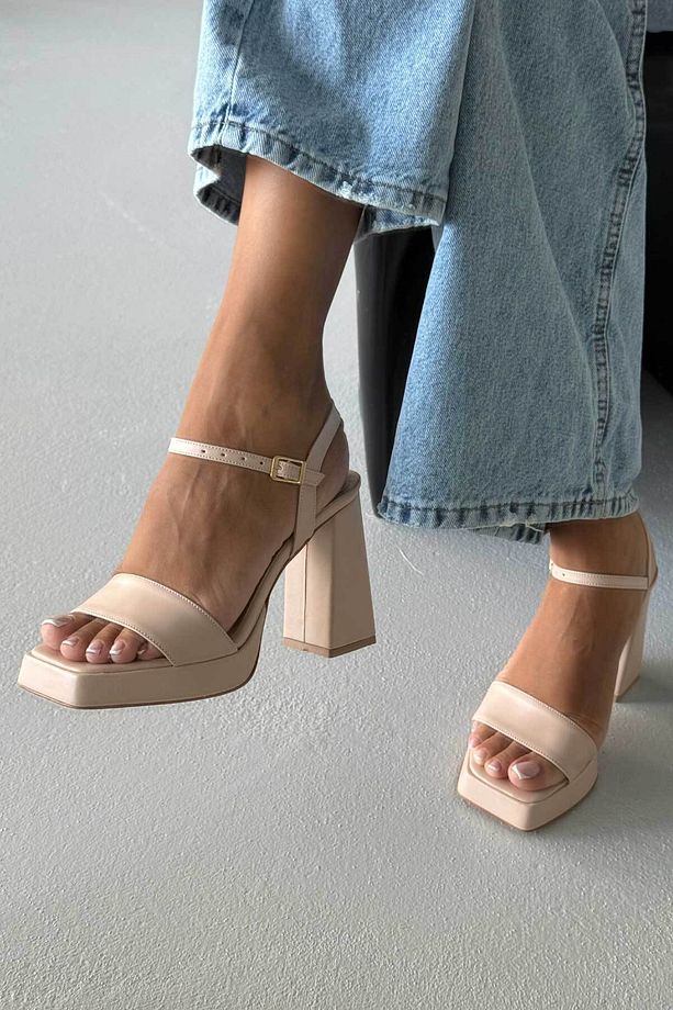 Cora Ten Mat Platform Kadın Kalın Topuklu Ayakkabı 11cm - 1