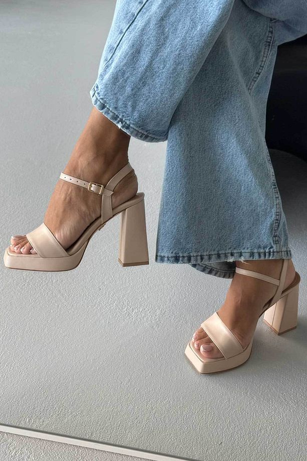 Cora Ten Mat Platform Kadın Kalın Topuklu Ayakkabı 11cm - 4