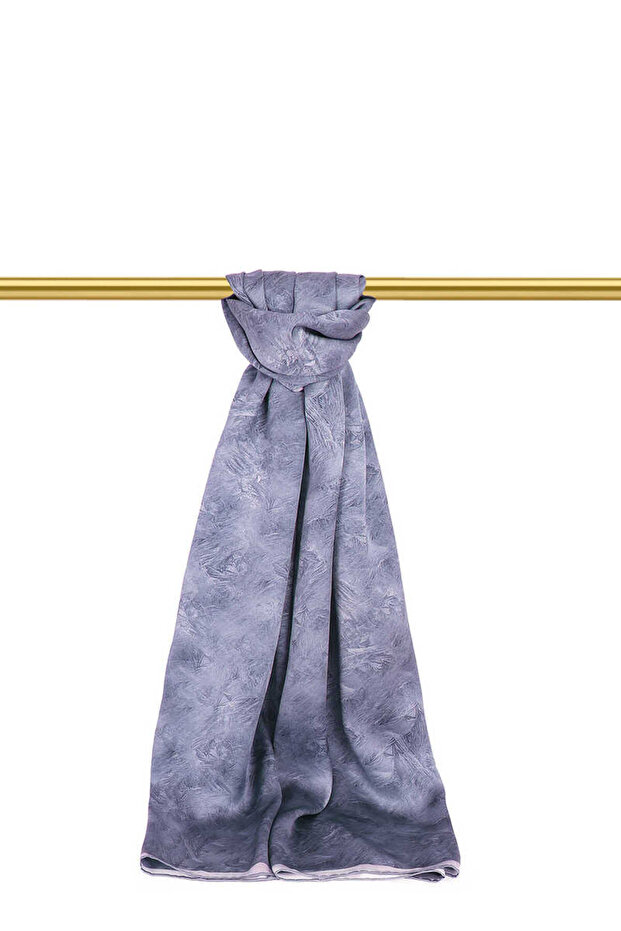 شال حريري بنمط فرشاة الجمشت - 1