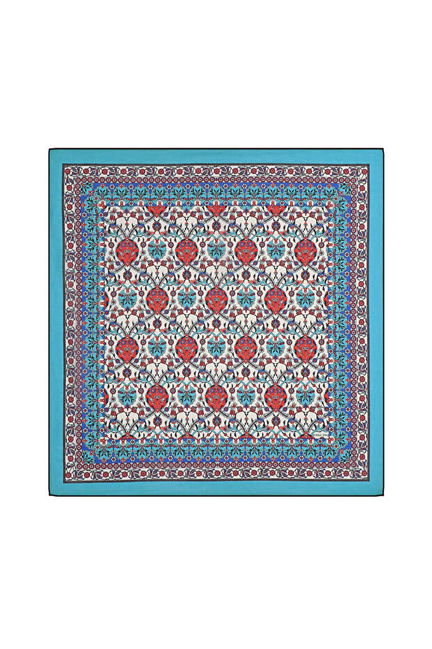 Tulip Patterned Red Soft Scarf - 1