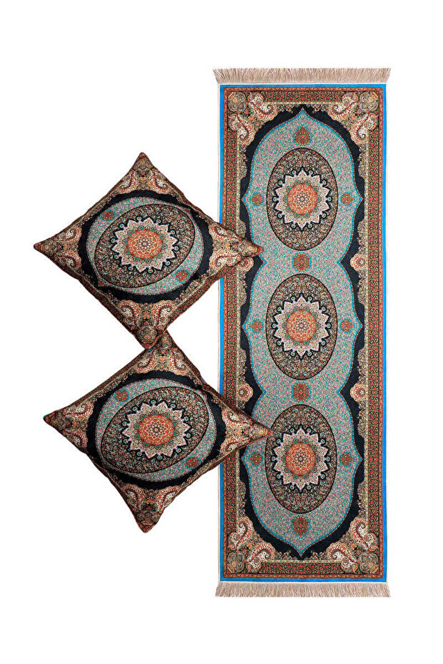 مجموعة عداء أزرق مخملي - 1