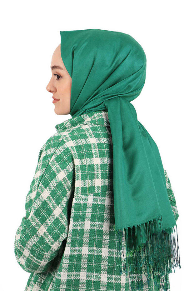 Emerald Silk Look Shawl
